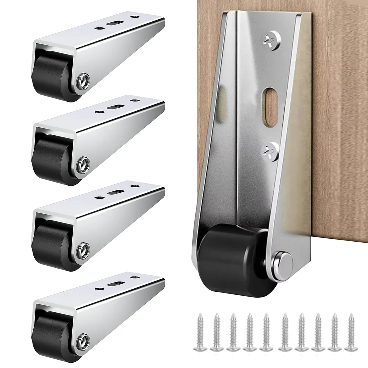 Heavy-Duty Side Mount Support Wheel & Door Bottom Caster - Multicolor
