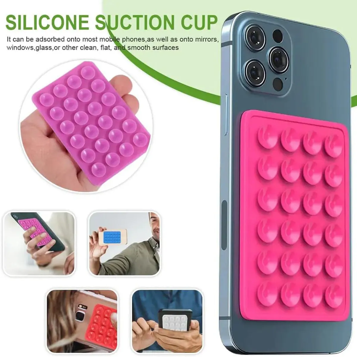 Silicone Suction Phone Case Mount  Hands-Free Adhesive Phone Holder - Multicolor