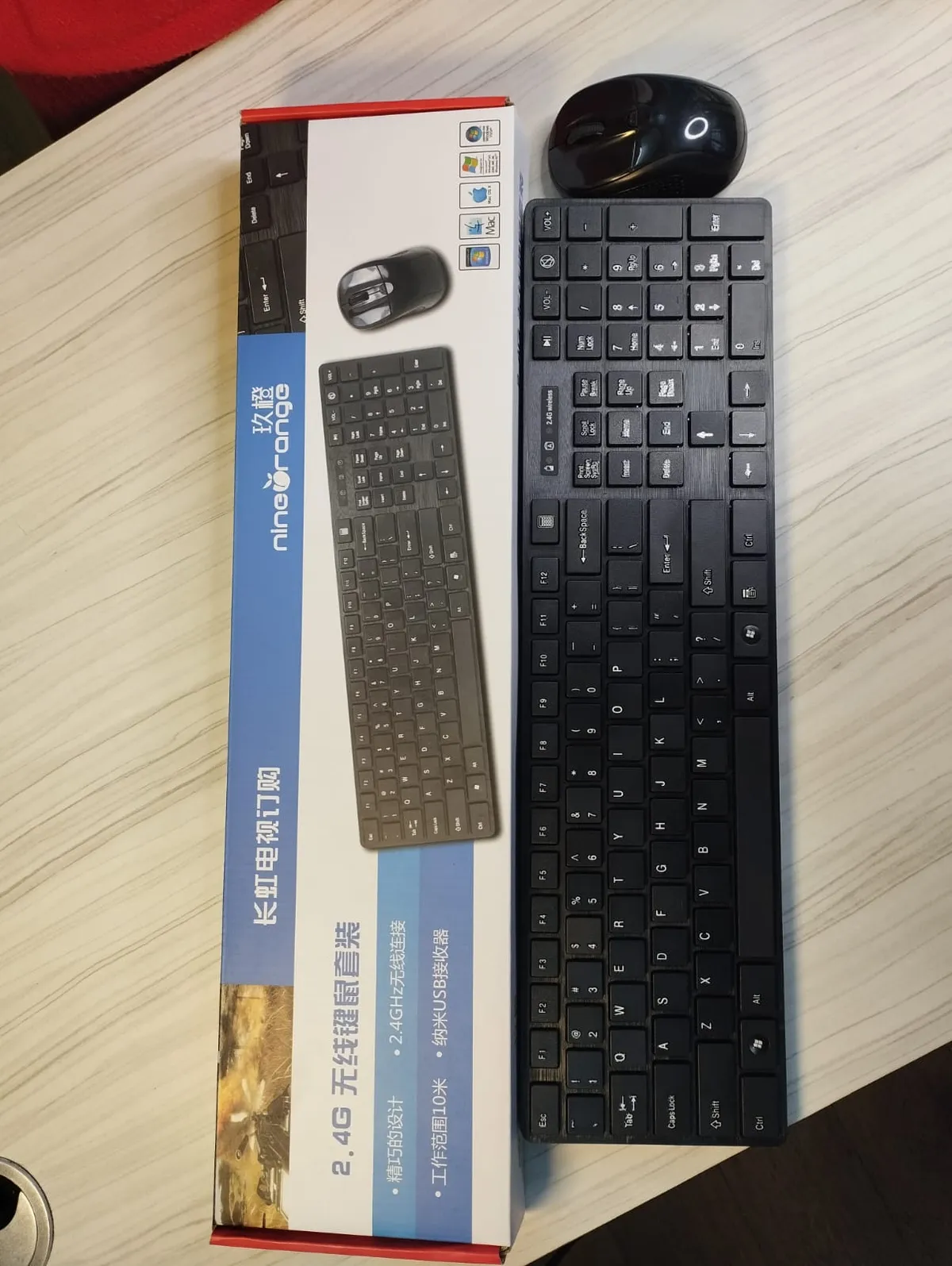 Nice Orange Combo Wireless Mouse and Keyboard 