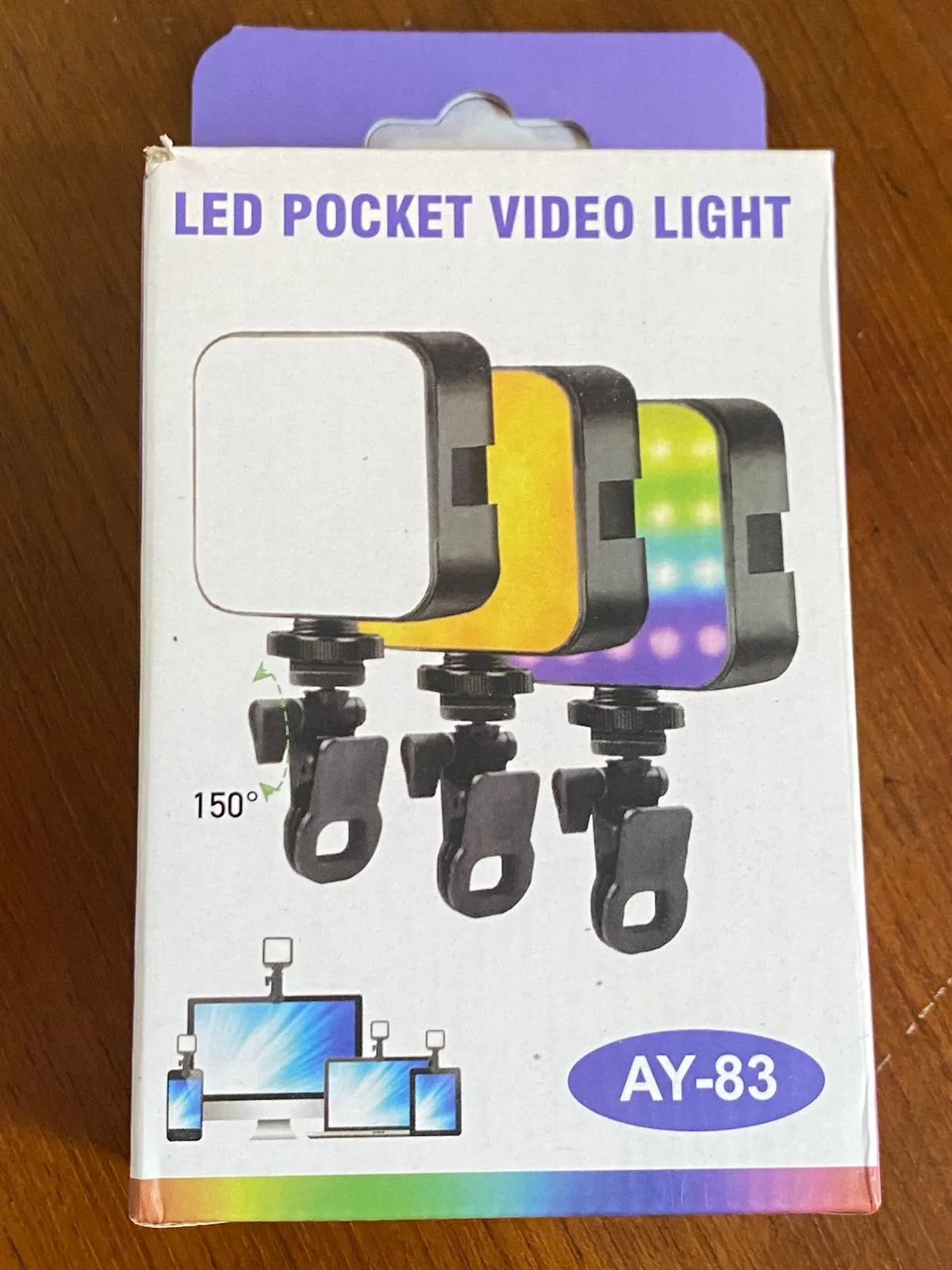AY-83 RGB Pocket LED Video Light for Vlogging & Photography - Multicolor