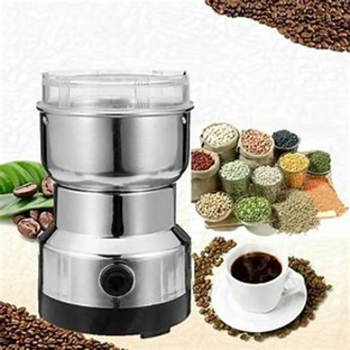 Multifunction Mini Mixer Grinder Durable Stainless Steel Blade for Coffee, Nuts & Seeds