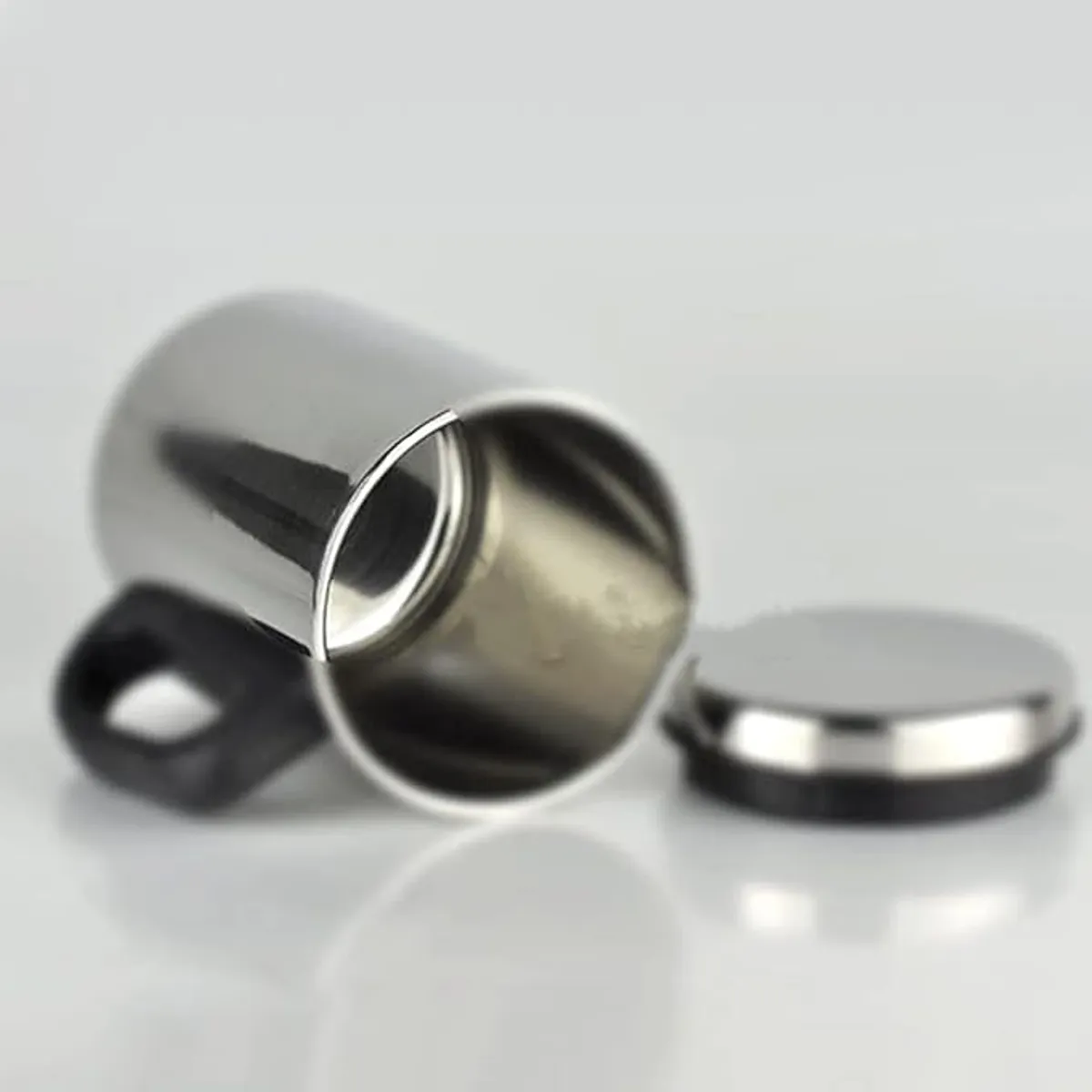 Stainless Steel Vacuum Insulated Travel Mug with Lid & Handle - 350ml - Silver
