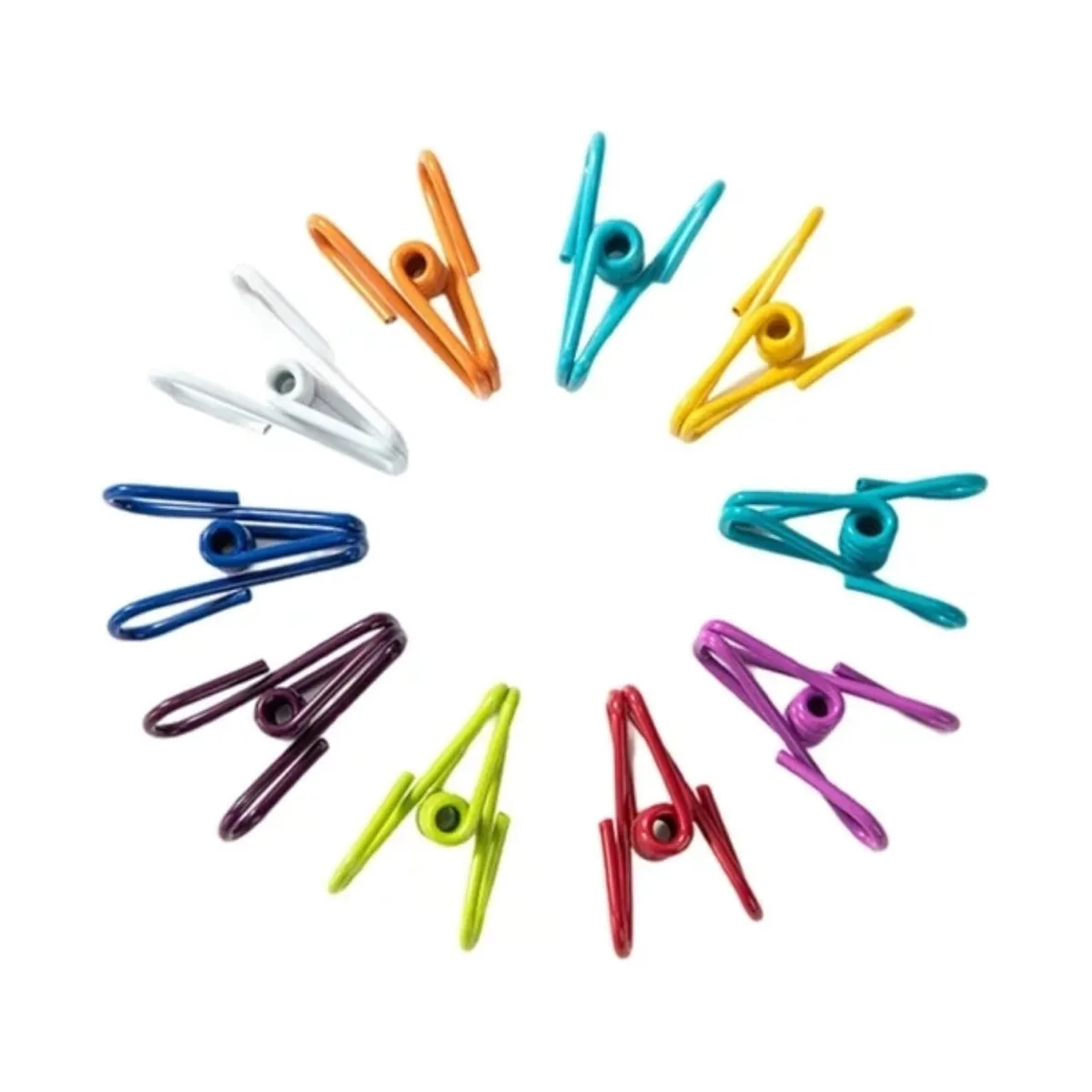 12-Pcs Multicolor Steel Wire Cloth Clips - Multicolor