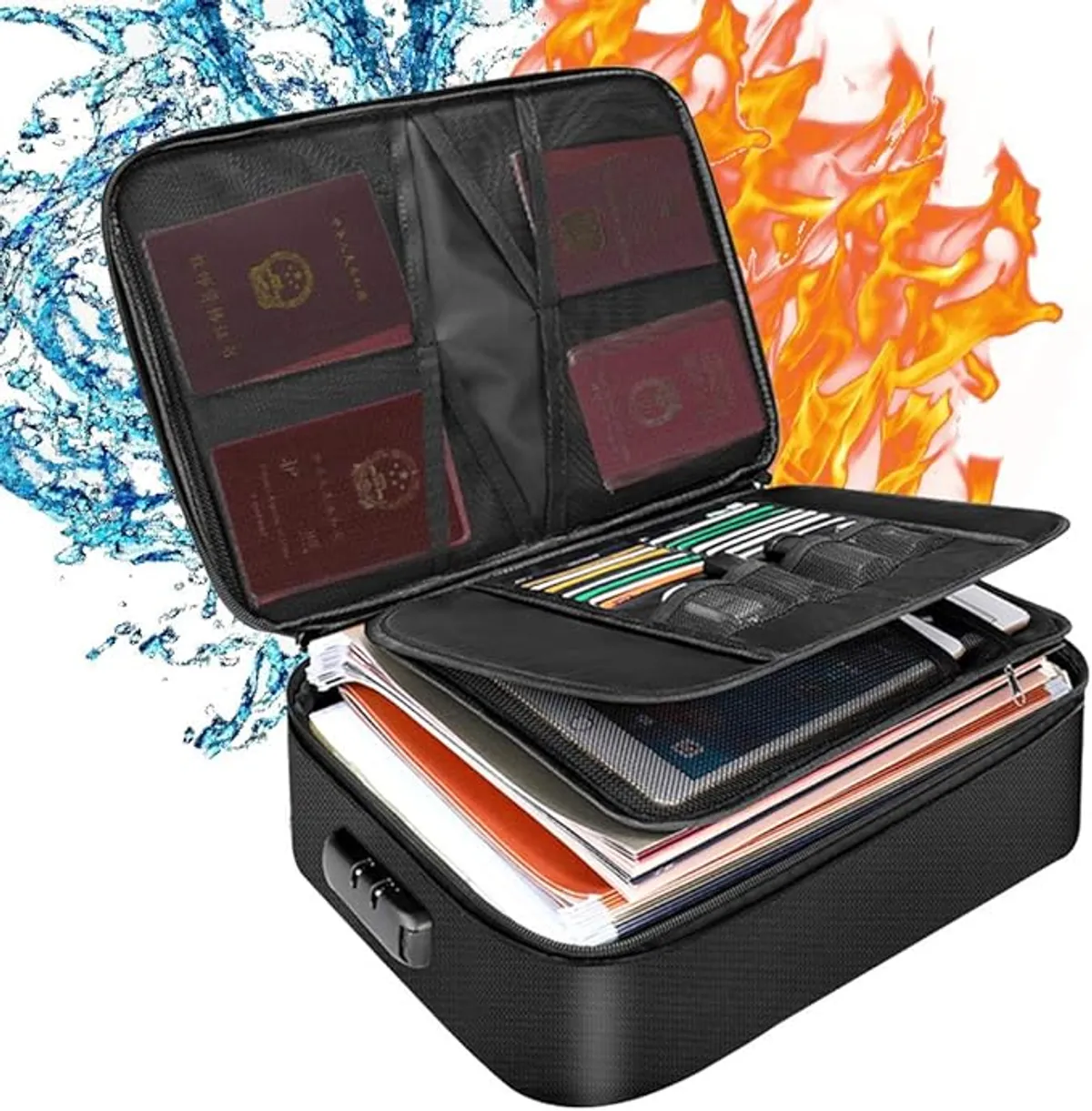 Travel Document Organizer Bag 3-Layer Passport & Card Storage - Multicolor