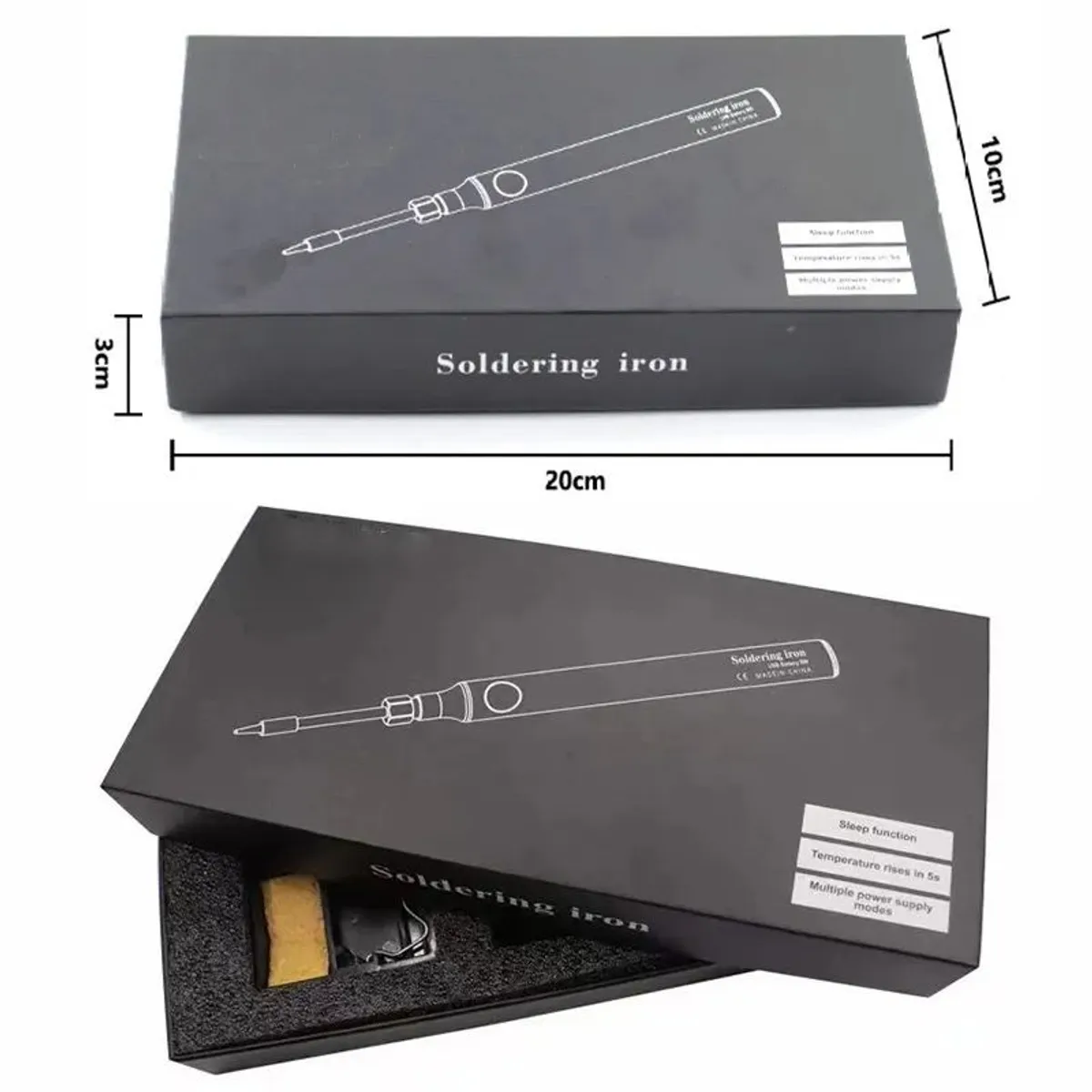 USB Electric Soldering Iron Pen – Portable & Adjustable (Black)