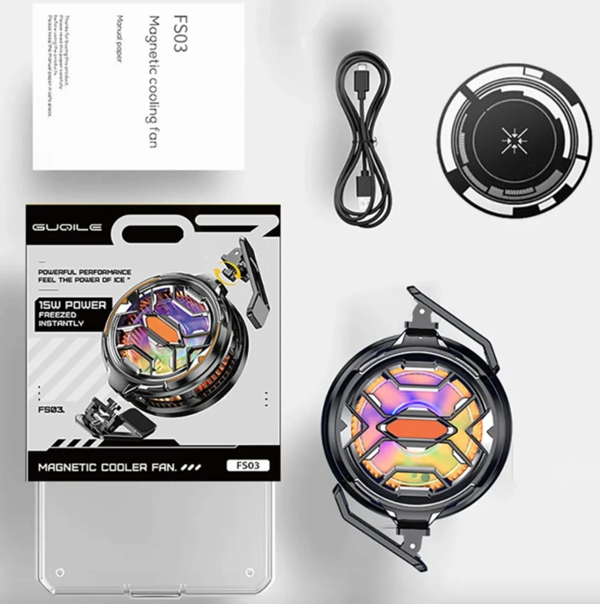 FS03  Mobile Phone Cooler Fan - (Multicolor)