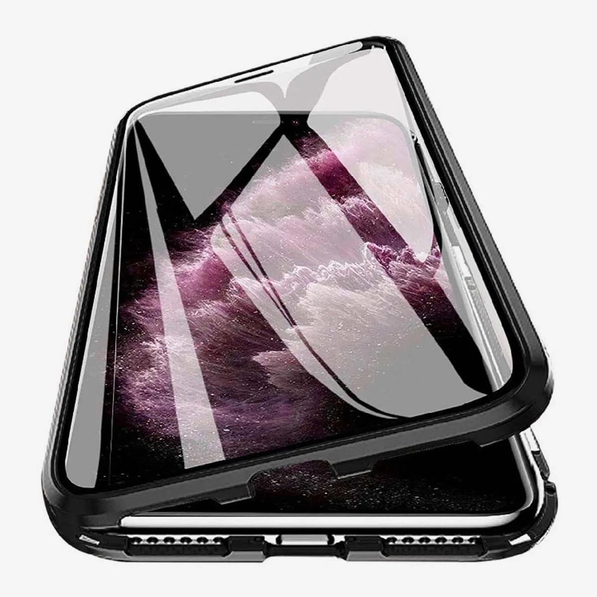 Magnetic Adsorption Case For iPhone 11 Pro 360° Shockproof Metal Bumper Cover