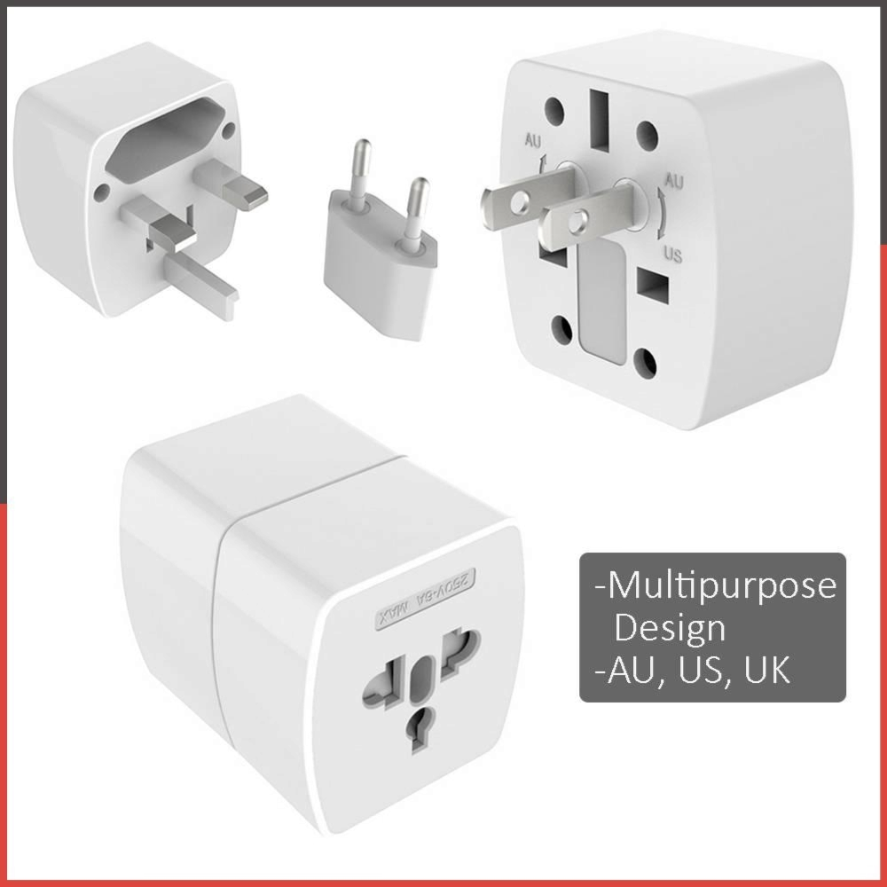 LDNIO Universal Travel Adapter for AU, US, UK & EU Plugs - White
