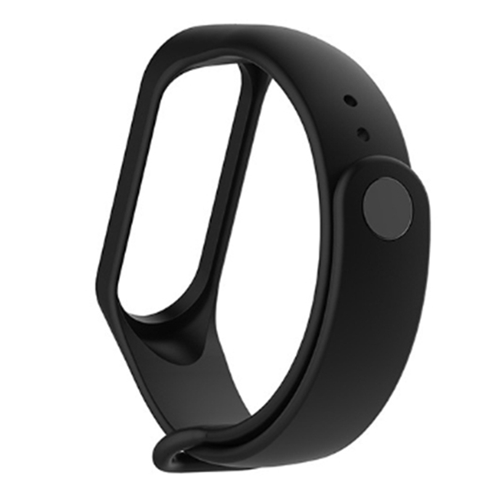 Mi Band 5 6 Sport Silicone Replacement Wrist Strap - Black (Free Size)