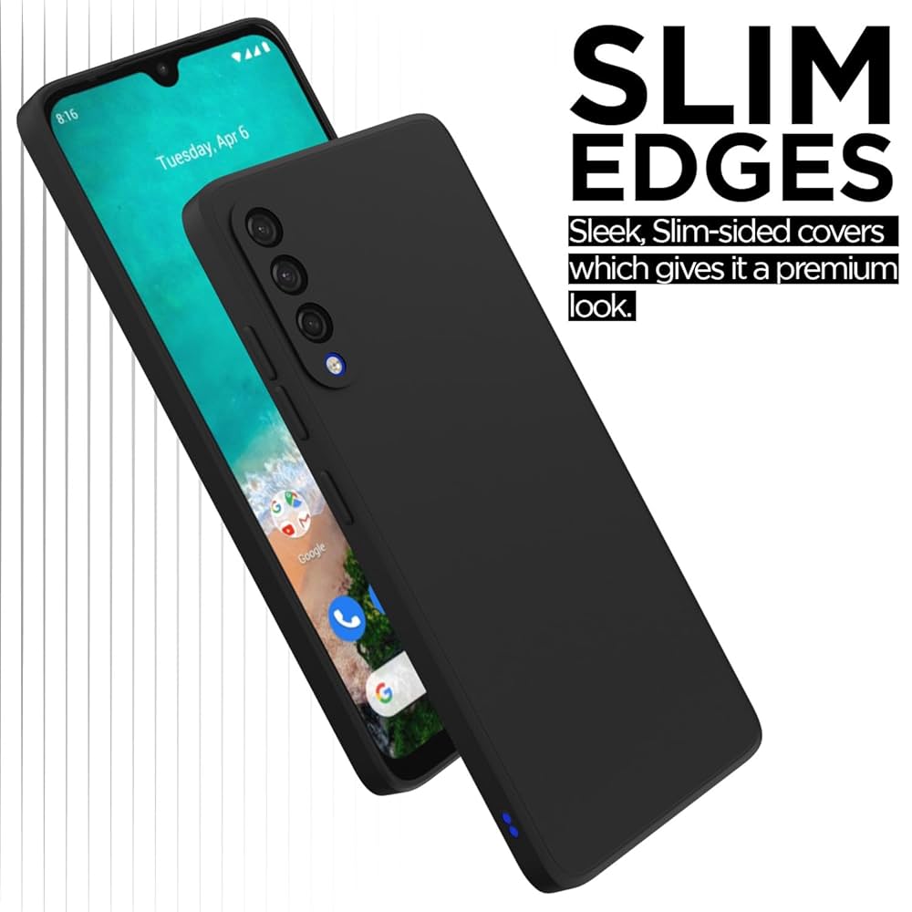 Xiaomi Mi A3 Silicone 360° Camera Guard Case - Black/Blue