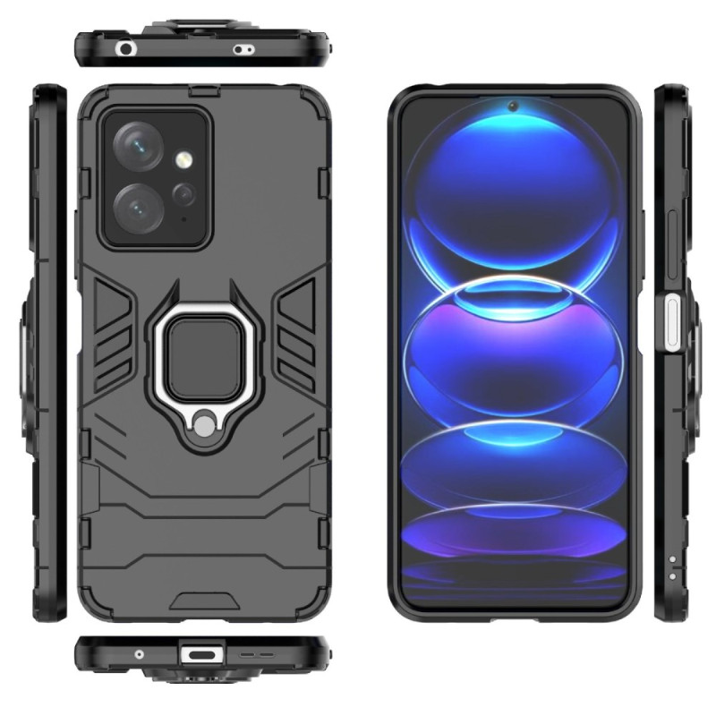 Redmi Note 12 4G Military Defender Ring Kickstand Case - Black