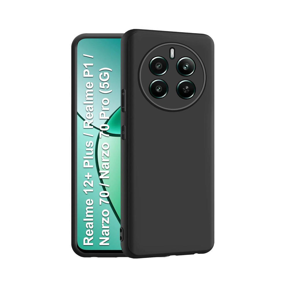 Realme 12+ / Narzo 70 Pro 5G Silicone Camera Protection Case - Black