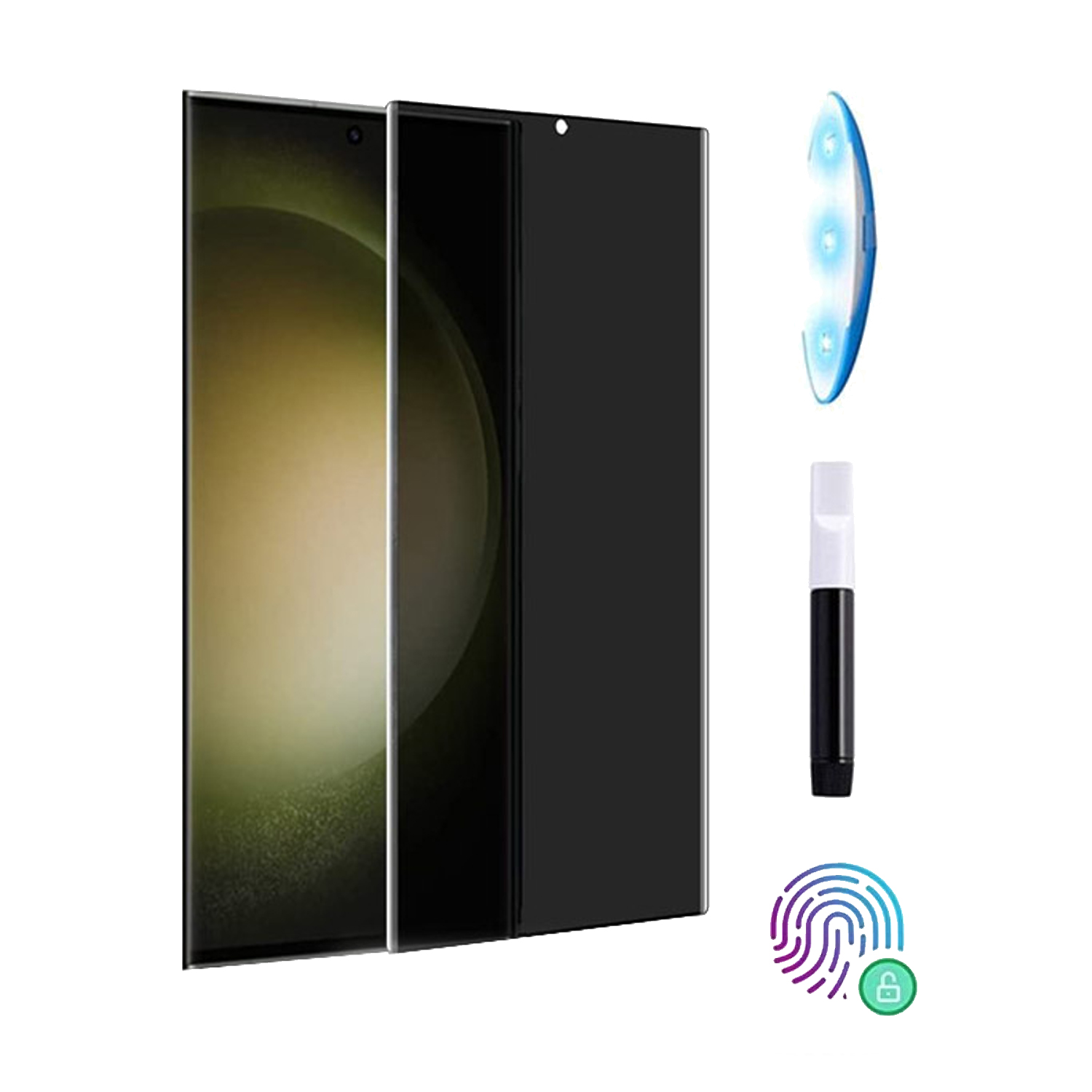 Samsung Galaxy S23 Ultra X-Mart UV Anti-Spy Curved Tempered Glass Screen Protector 