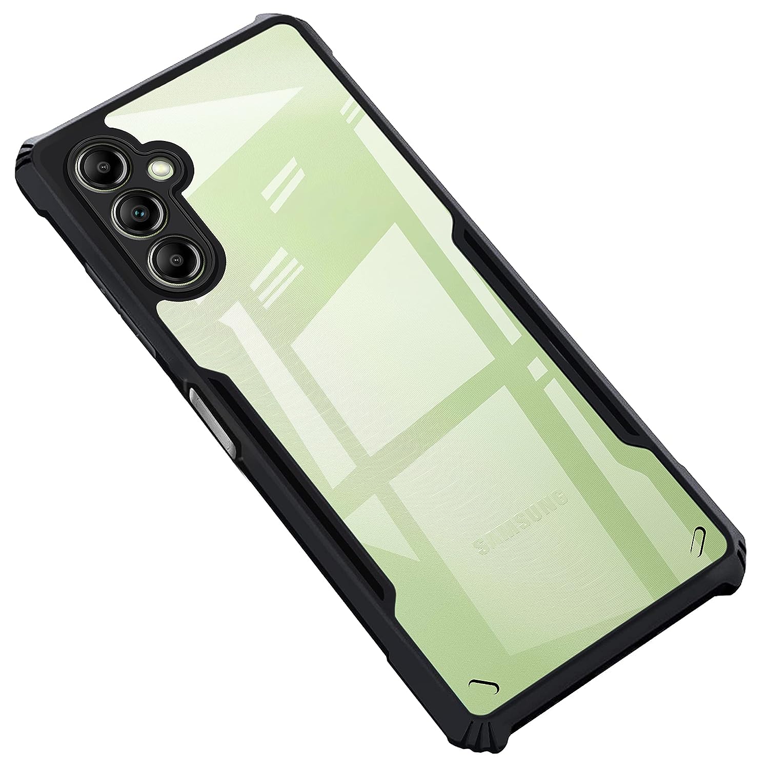 Samsung Galaxy A25 5G Clear Shockproof TPU Bumper Back Case - Black