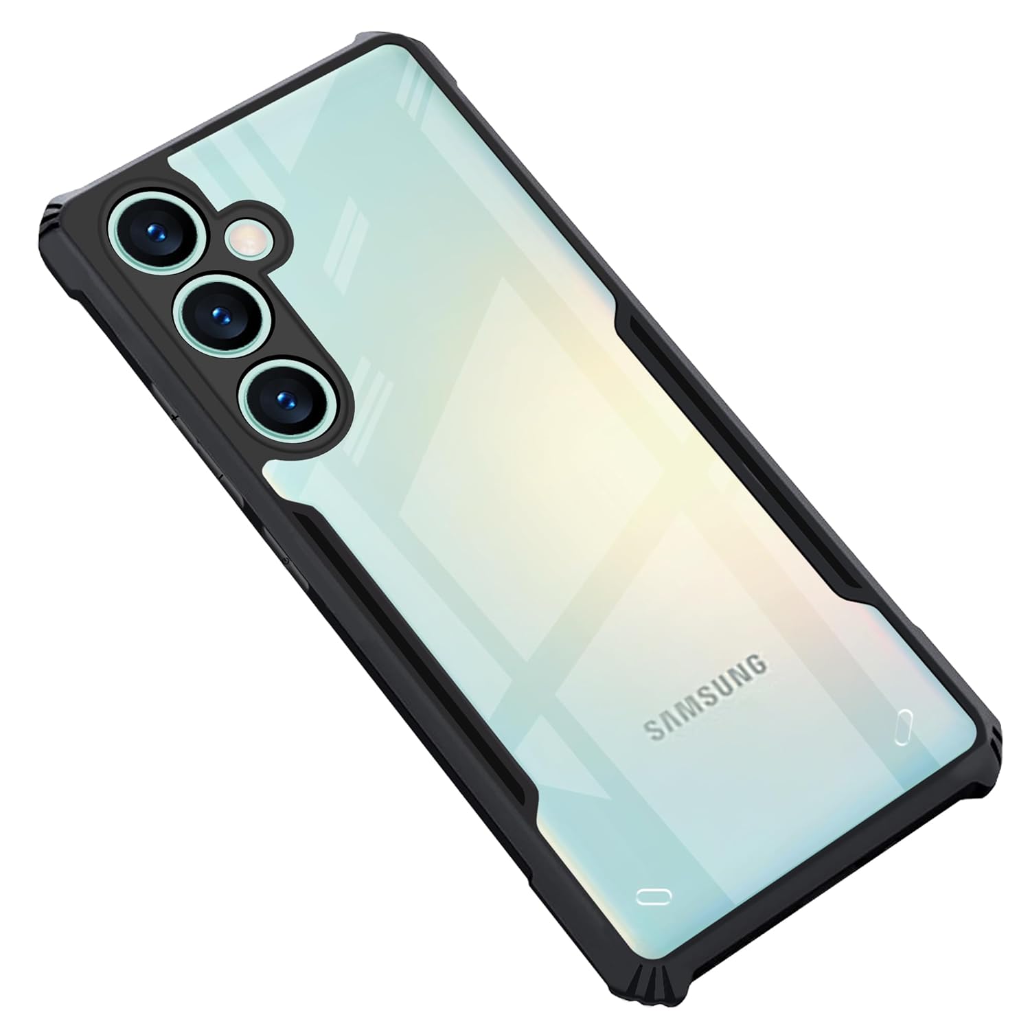 Samsung Galaxy M55 / 5G Clear PC Airbag Transparent Back Case - Black