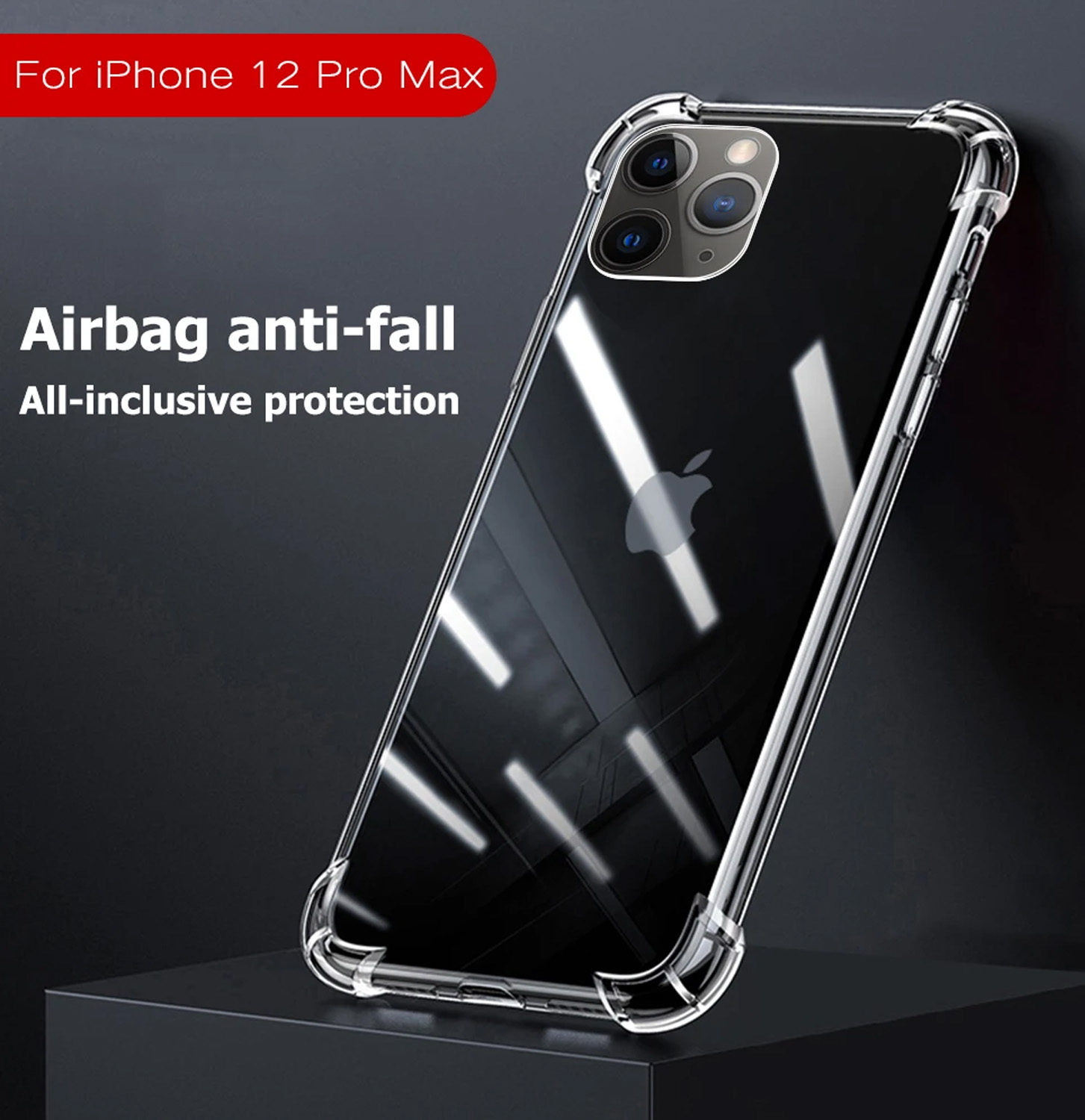 iPhone 12 Pro Max Clear Shockproof Crystal TPU Back Case - Clear