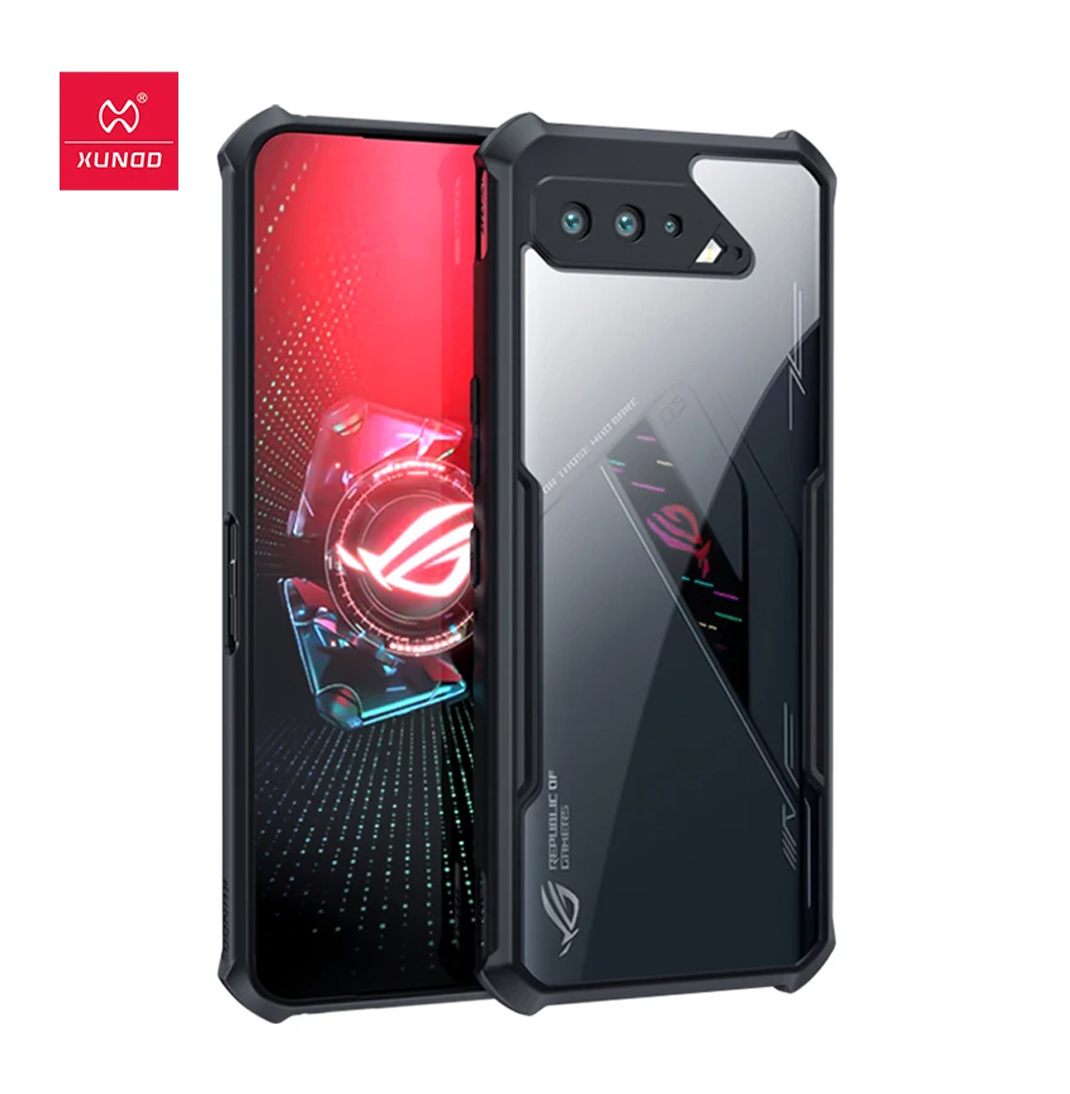 Xundd Asus ROG 5/5 Pro Shockproof Transparent PC TPU Bumper Case - Black (Universal)