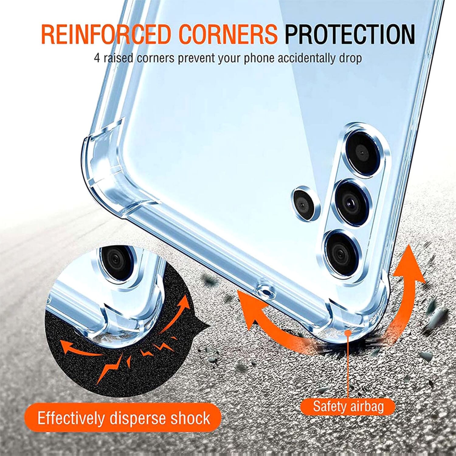 Samsung Galaxy A34 Clear Shockproof Airbag Crystal Back Case - Clear