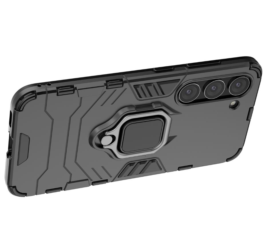 Samsung Galaxy S23 Defender Ring Kickstand Camera Protection Case - Black
