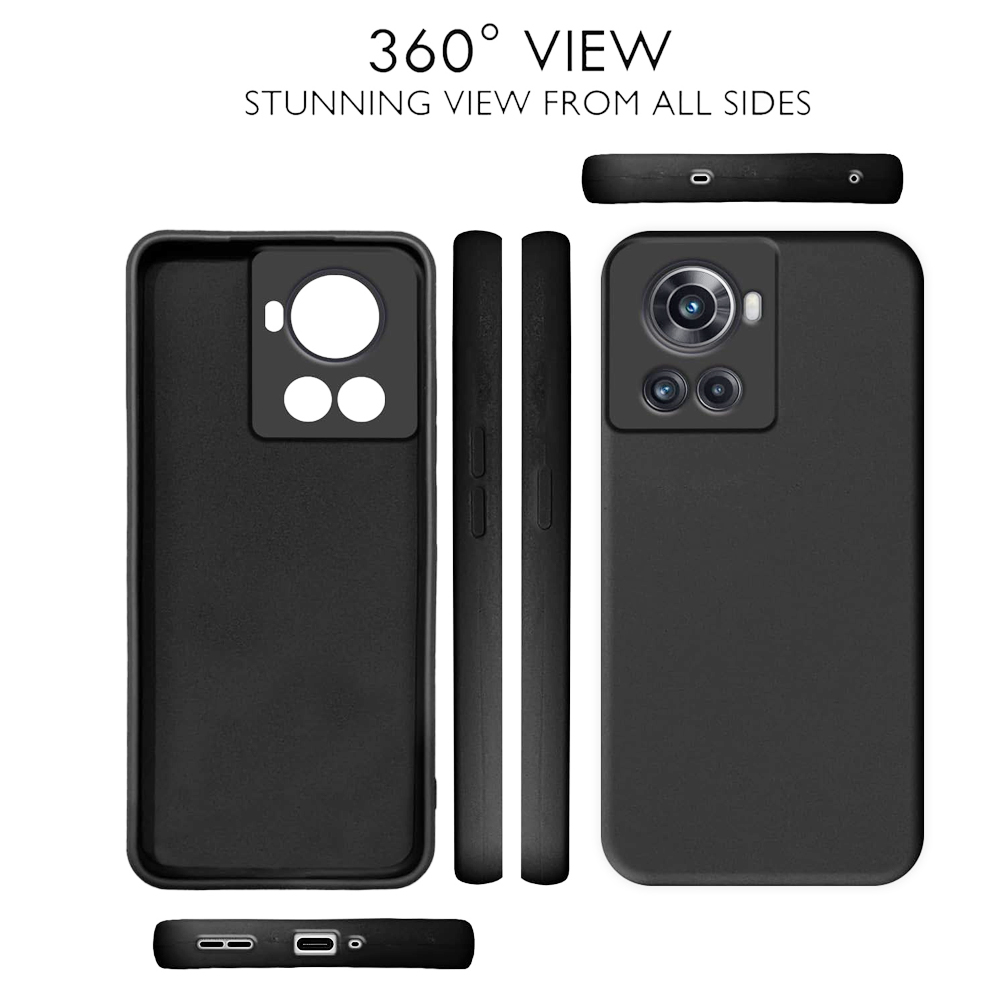 OnePlus 10R 5G Slim Silicone Shockproof Full-Body Case - Black