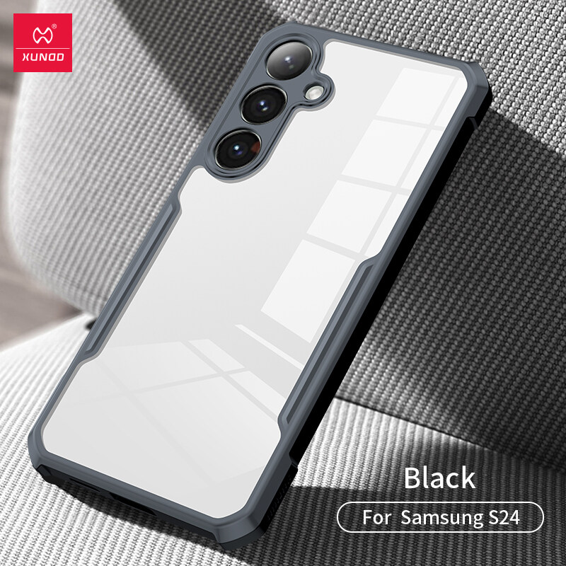 Xundd Shockproof Clear Bumper Case For Samsung Galaxy S24 5G - Black