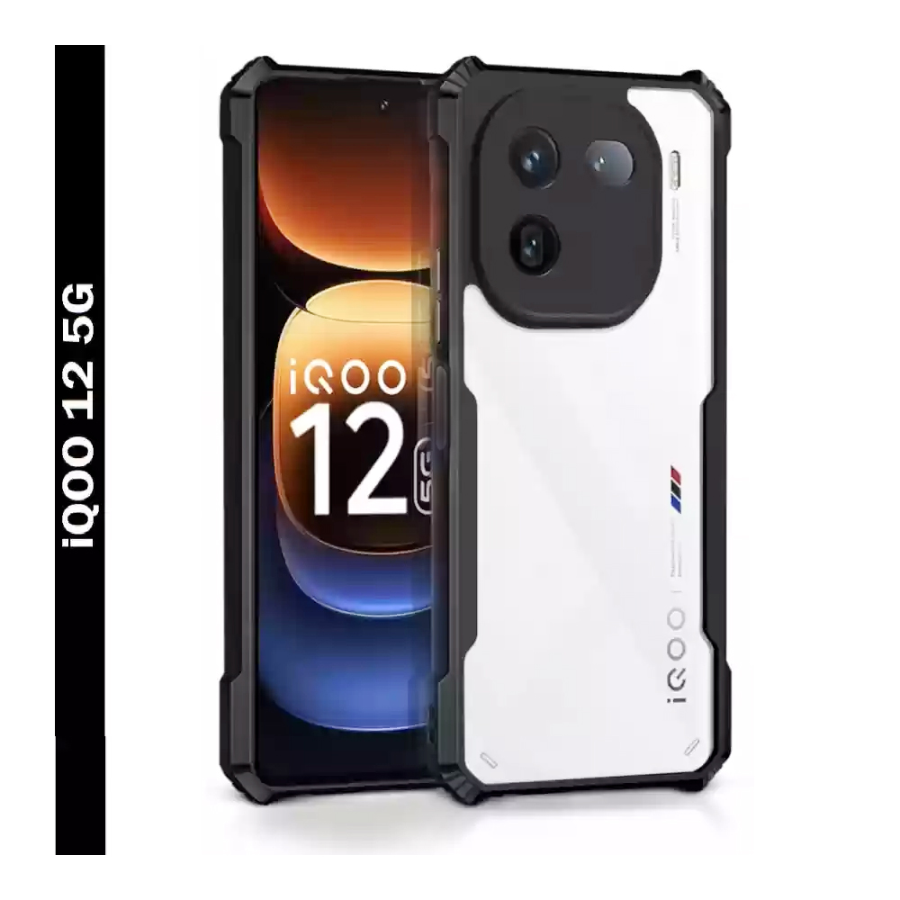 Clear Hybrid Bumper Case For Vivo iQOO 12 5G - Black