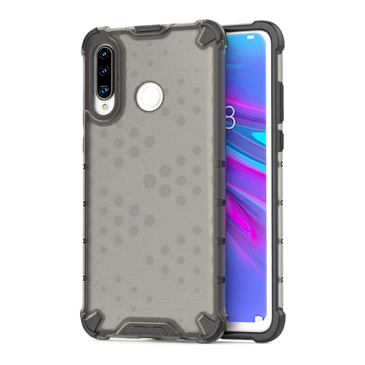 Honeycomb Shockproof Armor Case For Huawei P30 Lite - Black