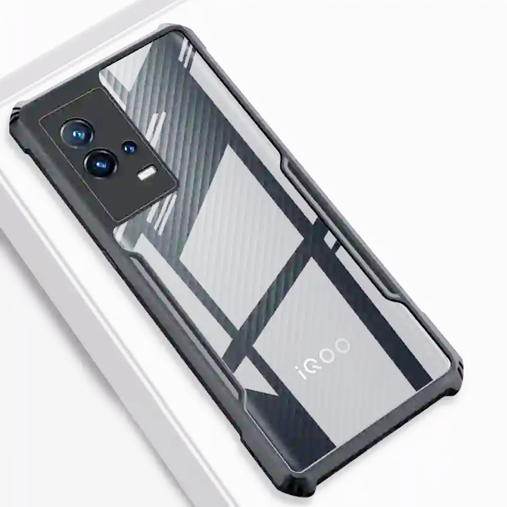Clear Shockproof TPU Bumper Case For iQOO 8/9 5G - Black