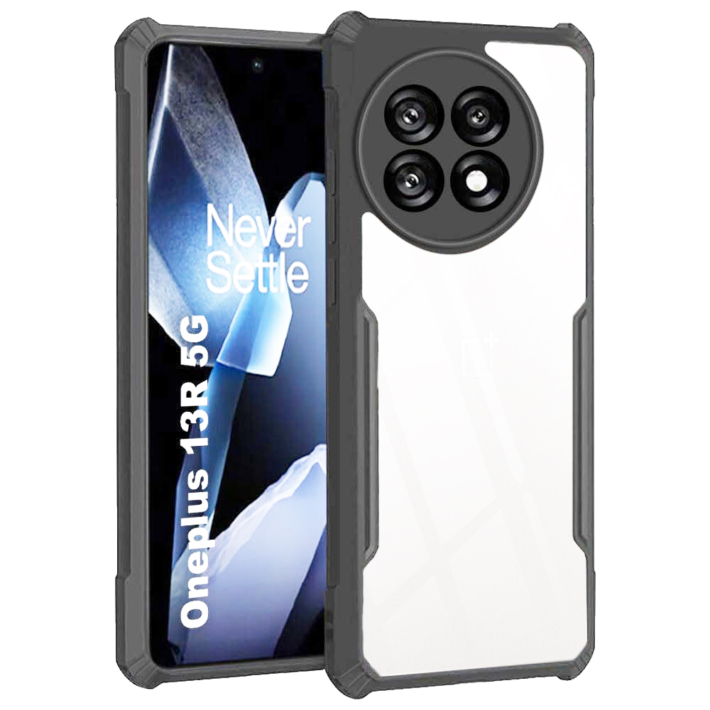 Clear Hybrid Bumper Case For OnePlus 13R 5G - Black