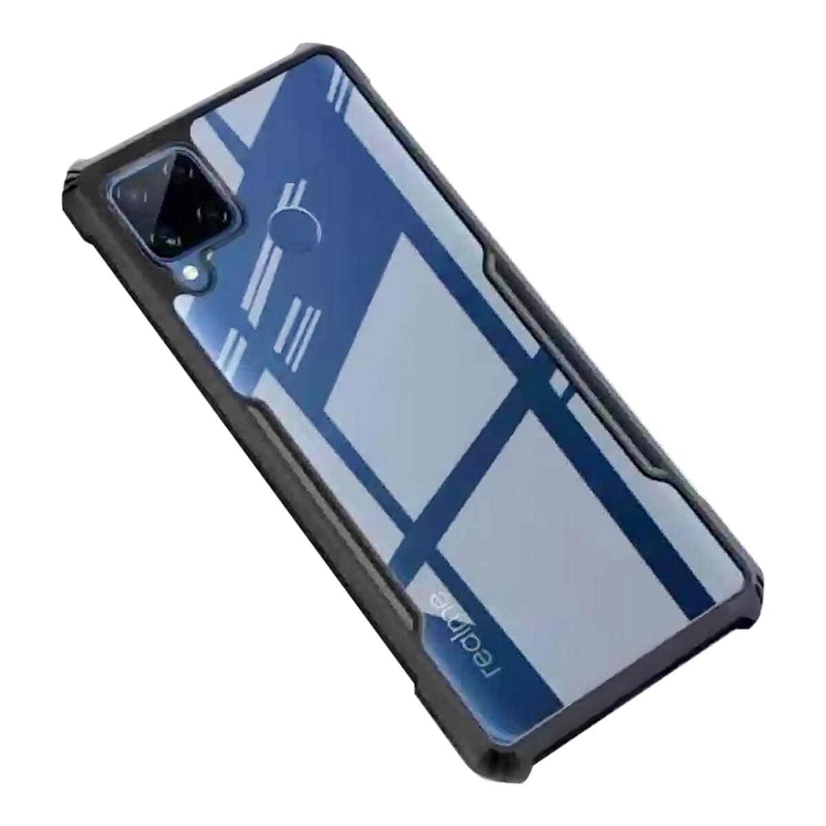 Clear Shockproof TPU Bumper Case For Realme C15 - Black