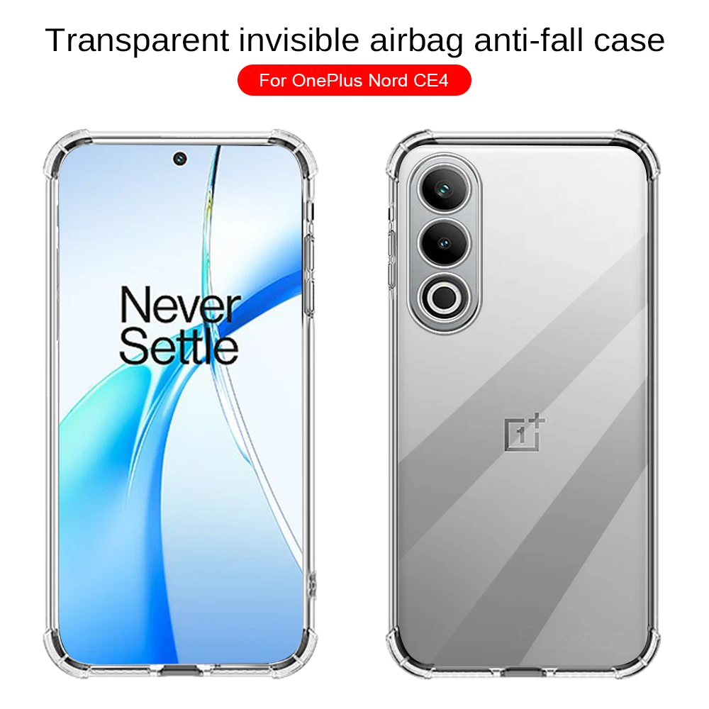 Crystal Clear Shockproof Soft Case For OnePlus Nord CE 4 5G - Clear 