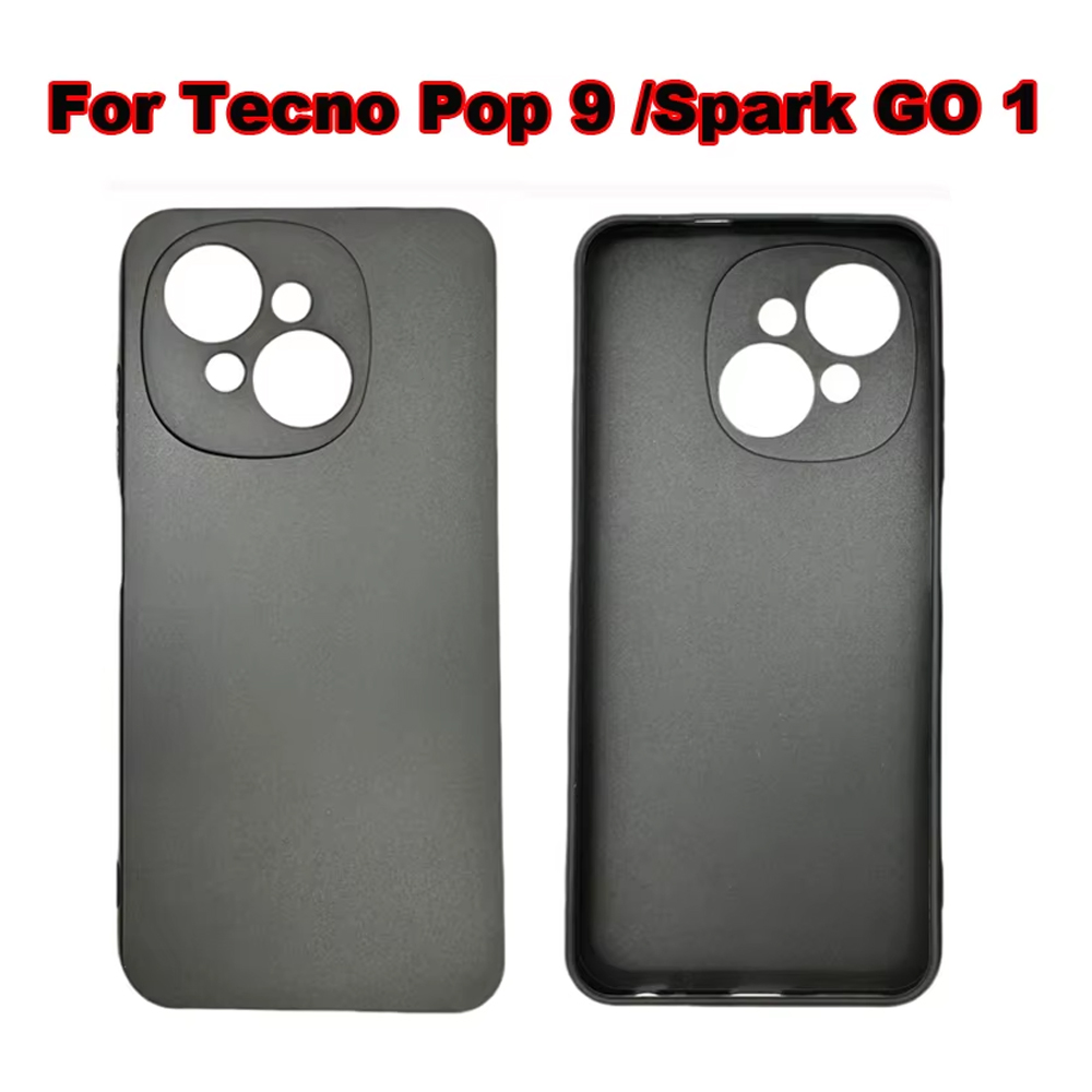 Black Flexible Silicone Case With Camera Protection For Tecno Spark GO 1/Pop 9 4G - Black