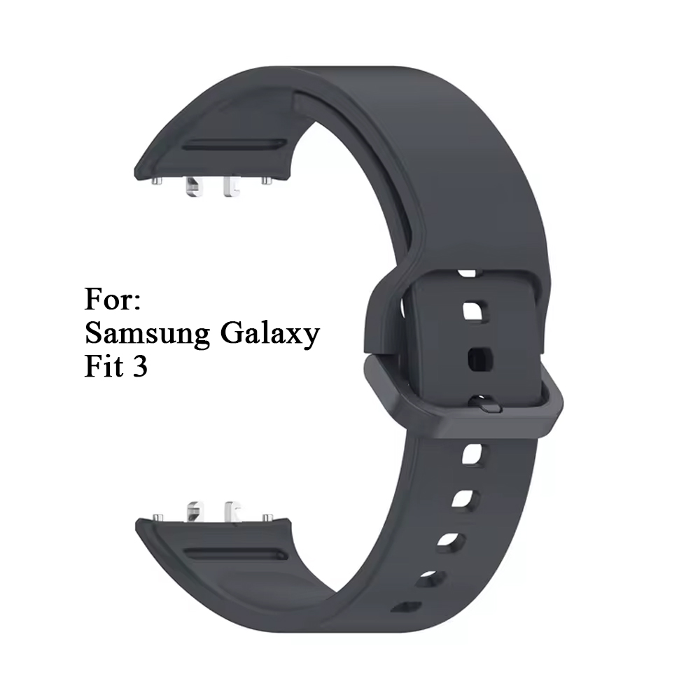Breathable Silicone Quick-Release Strap For Galaxy Fit 3 SM-R390 - Black (Free Size)