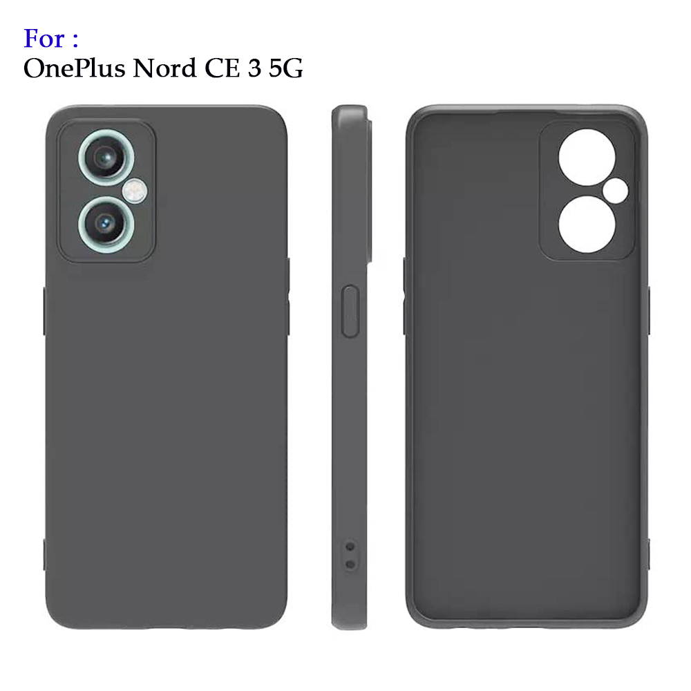 360° Silicone Bumper Case With Microfiber For OnePlus Nord CE 3 5G - Black