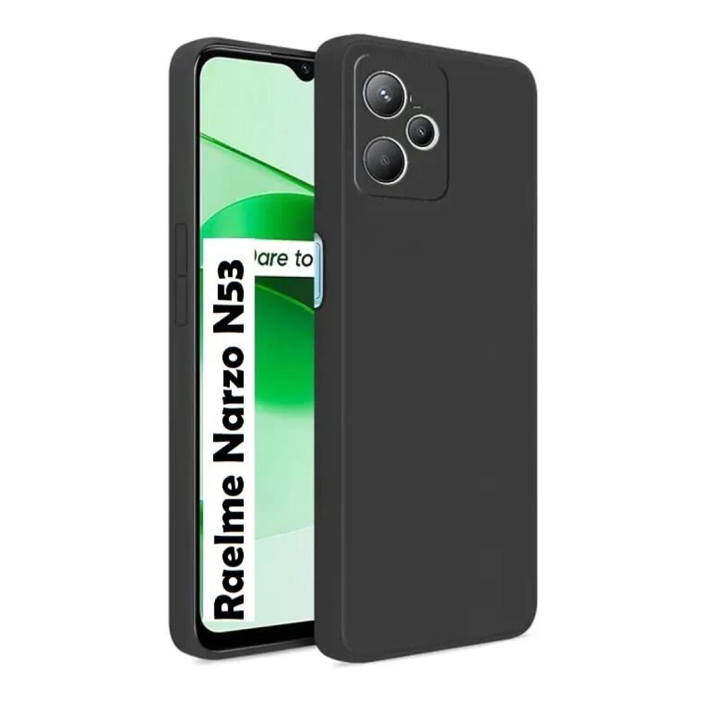 Realme Narzo N53 C51 Silicone Camera Protection Bump Back Cover - Black (Universal)