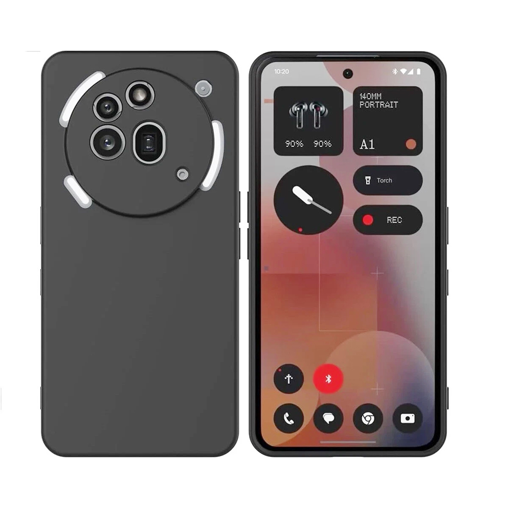 Black Slim Silicone Shockproof Full-Body Bumper Case For Nothing Phone 3A Pro 5G