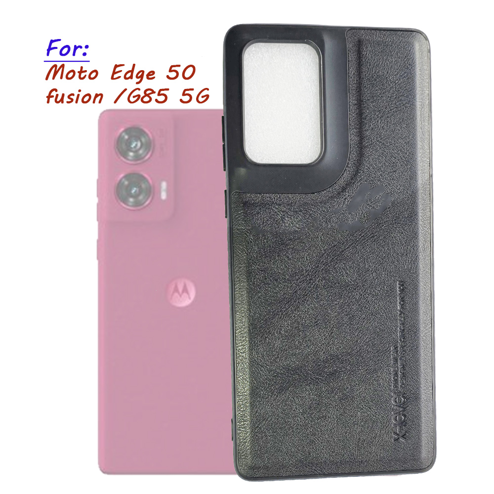 X-Level Slim Leather TPU Case For Motorola Moto Edge 50 Fusion 5G  - Black