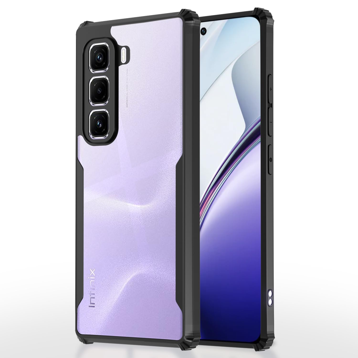 Clear Shockproof TPU Bumper Case For Infinix Hot 60 Pro 4G - Black