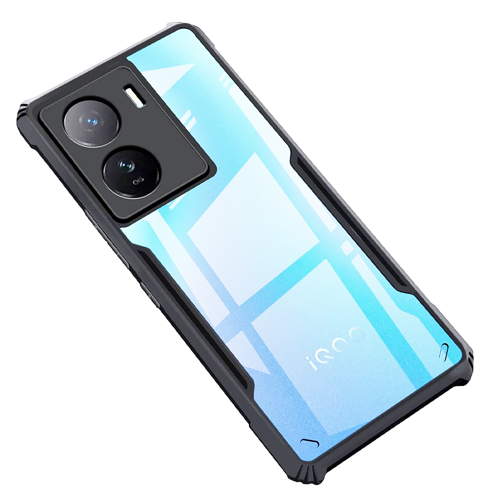 Clear Hybrid PC Back Case For iQOO Z7/Z7s 5G - Black