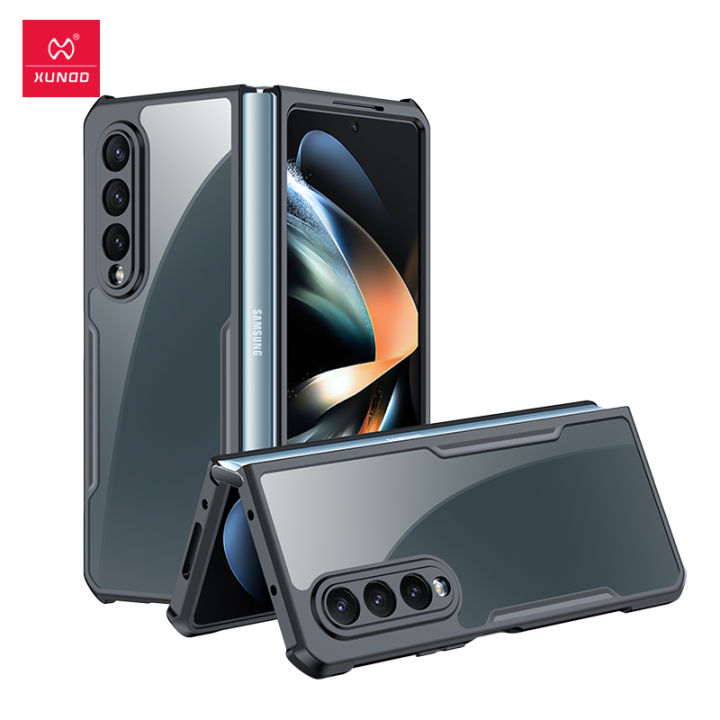Xundd Shockproof Clear Bumper Case For Samsung Galaxy Z Fold 3 - Black