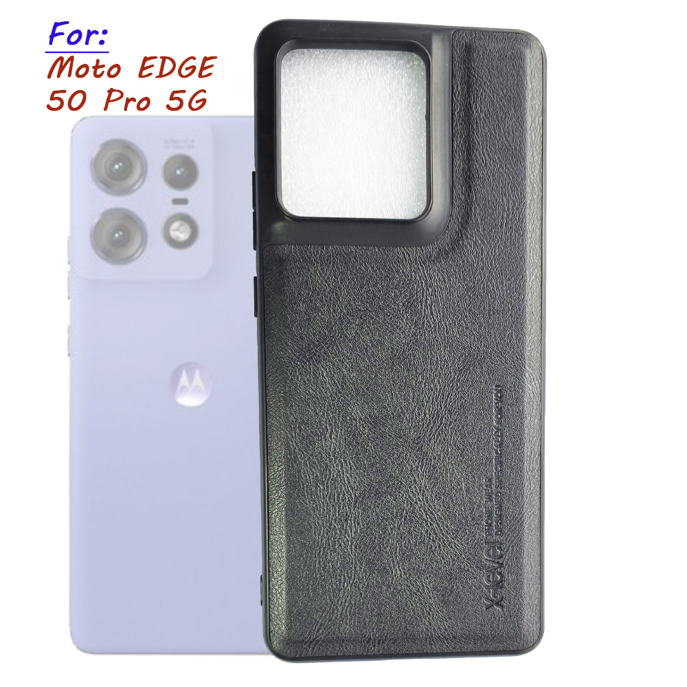 X-Level Slim Leather TPU Case For Motorola Moto Edge 50 Pro 5G - Black
