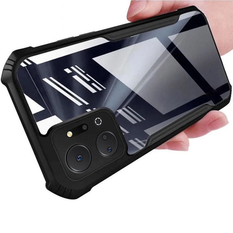 Transparent Matte Shockproof Silica Gel Case For Honor X7a - Black