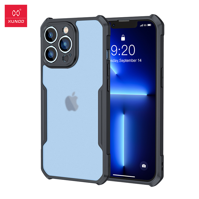 Xundd Shockproof Clear Bumper Case For iPhone 14 Pro - Black
