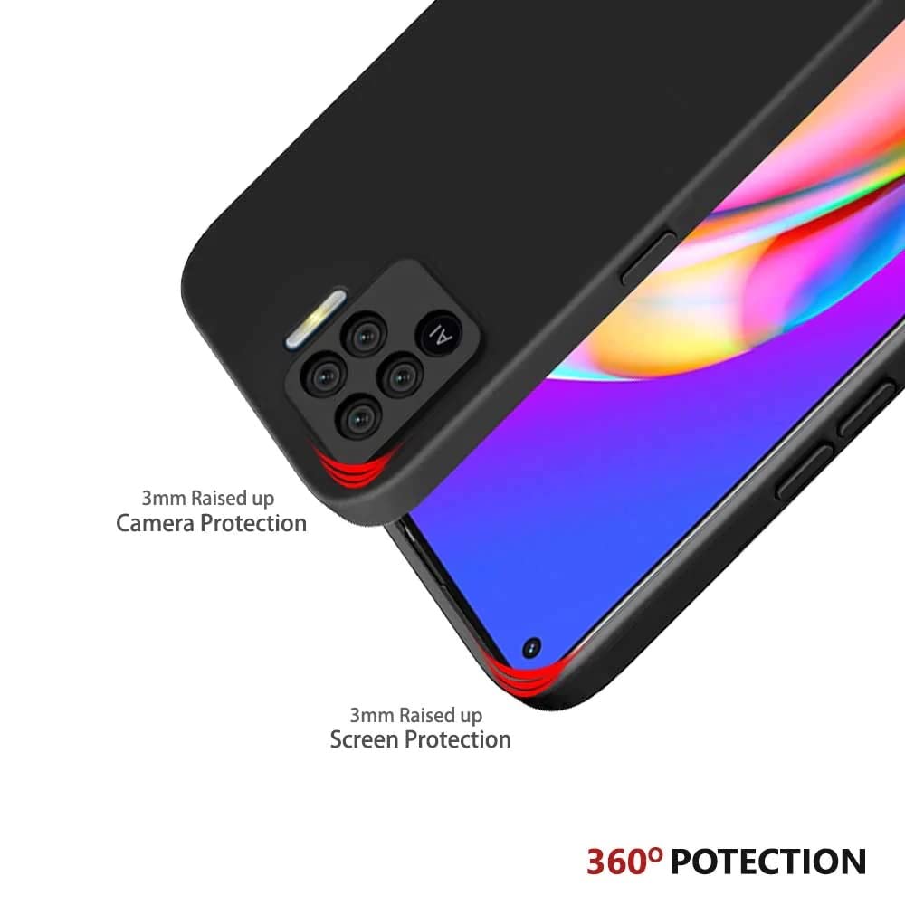 360° Silicone Bumper Case With Microfiber For OPPO F19 Pro - Black