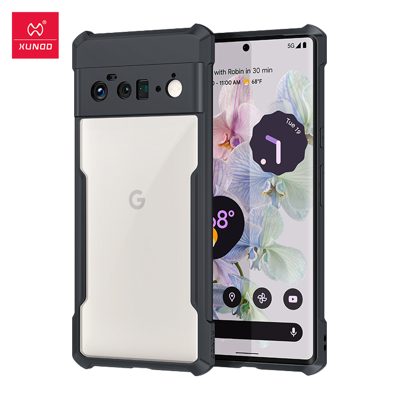 Xundd Shockproof Clear Bumper Case For Google Pixel 6 Pro - Black