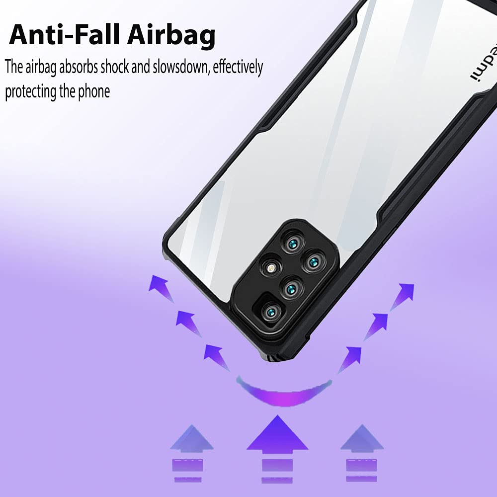 Redmi 10 Prime Clear Hybrid Back Case - Black