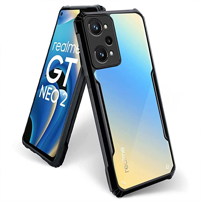 Clear Hybrid PC Back Case For Realme GT Neo 2 5G - Black
