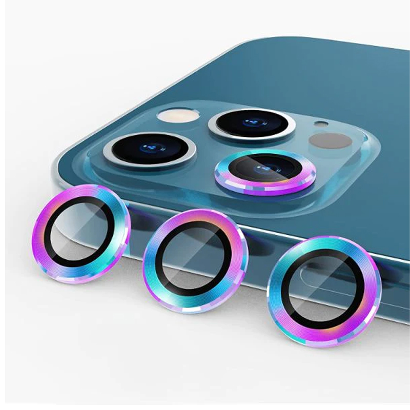 Rainbow Metallic Camera Ring For iPhone 12 Pro Max Lens Protector 