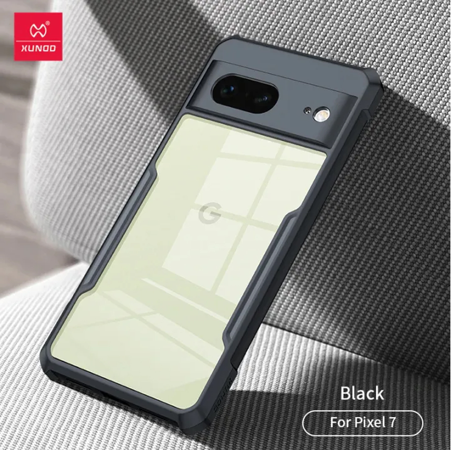 Xundd Google Pixel 7 Shockproof Transparent PC TPU Bumper Back Cover - Black