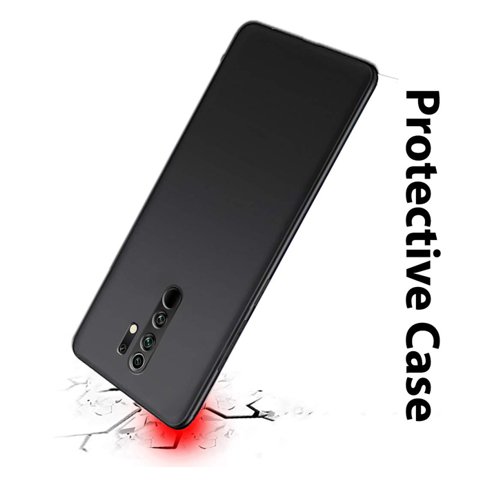 Redmi Note 8 Pro Silicone Microfiber 360° Camera Protection Bump Back Cover - Black